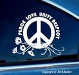 PLUR Decal - PEACE-LOVE-UNITY-RESPECT -Daisy- I Love Rave- EDM- Bumper Sticker Decal.