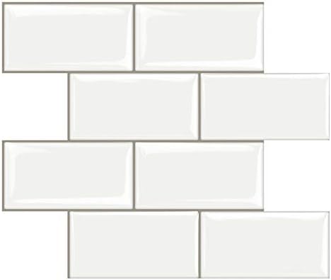 Stickgoo 10 Sheet Peel And Stick Subway Tile Stick On Tiles Backsplash For Kitchen Bathroom In White Thicker Design Amazon Com