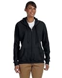 Gildan Ladies 7.75 oz. Heavy Blend? 50/50 Full-Zip Hood - BLACK - M Heavy Blend™ Ladies' 8 oz., 50/50 Full-Zip Hood