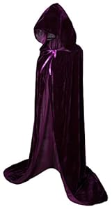 VGLOOK Full Length Hooded Cloak Long Velvet Cape Christmas Halloween Cosplay Costumes 59
