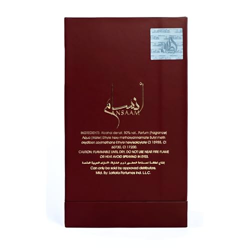 Ansaam Gold EDP-Eau De Parfum 100 ml com testador de tamanho para viagem Eternal Oud - 20 ml unissex | Pera, Mandarim, Rosa, Jasmim, Framboesa, Baunilha, Almíscar, Davana, Cardamomo,