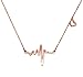 WDSHOW Heartbeat EKG Necklace 18k Rose Gold Plated or Silver-Tone