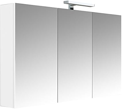 Allibert Armoire Miroir De Toilette Eclairante 120 Cm Juno 3 Portes Tryptique Amazon Fr Cuisine Maison