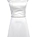 Remedios Rhinestone Satin Bridal Sash Belt for Wedding Dress,Off White