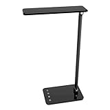 MoKo Dimmable LED Desk Lamp, 8W Touch-Sensitive Control Eye-Caring Working/Reading Table Lamp, Continuously Dimmable Brightness & Color Temperature, 1-Hour Auto Timer, Adjustable Arm & Head - Black