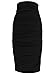 VfEmage Womens Elegant Ruched Frill Ruffle High Waist Pencil Mid-calf Skirt