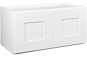 Design House 543264 Brookings Unassembled RTA (Ready-to-Assemble) Shaker Style Bridge Wall Kitchen Cabinet, ‎24x12x12, White