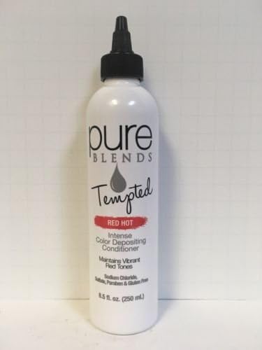 Tempted Intense Color Depositing Conditioner - Provides Strength, Eliminates Color Fade & Maintains Vivid Tones - Sulfate, Sodium Chloride, Paraben & Gluten Free - 8.5 Oz (Red Hot)