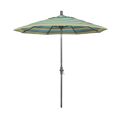 California Umbrella 7.5' Rd. Aluminum Patio Umbrella, Crank Lift, Collar Tilt,…
