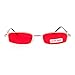 SA106 Extra Small Mens Rectangular Metal Rim Classic Color Lens Sunglasses