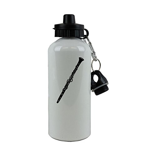 Personalized Custom Clarinet Aluminum White Finish 20 Ounce 600ML Sport Water Bottle Customizable