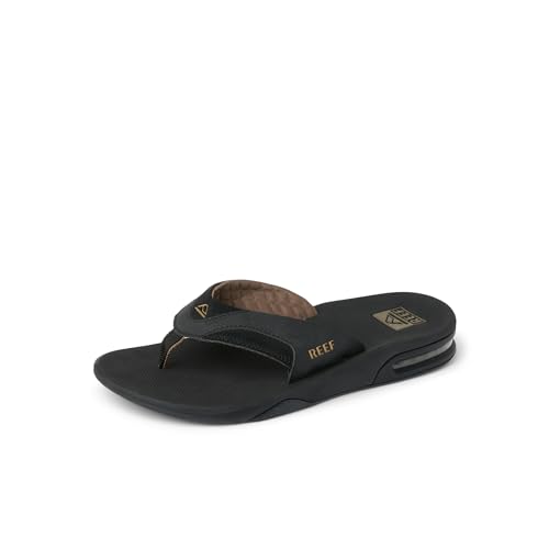 Reef Fanning Men's Comfort Beach Sandals Black And Tan - 4 Medium