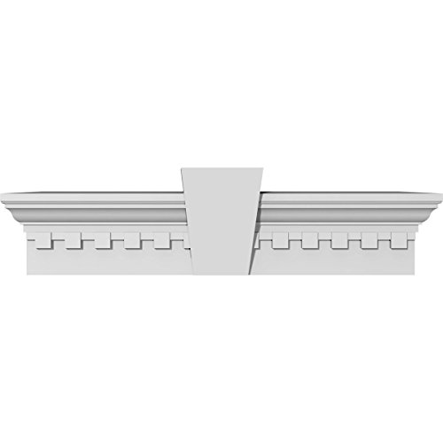 Endurathane Traditional Crosshead w/Flat Keystone & Dentil Trim, 77" Bottom Wid…