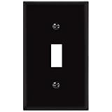 ENERLITES 8811-BK Toggle Wall Plate, Standard Size 1-Gang, Polycarbonate Thermoplastic, Black