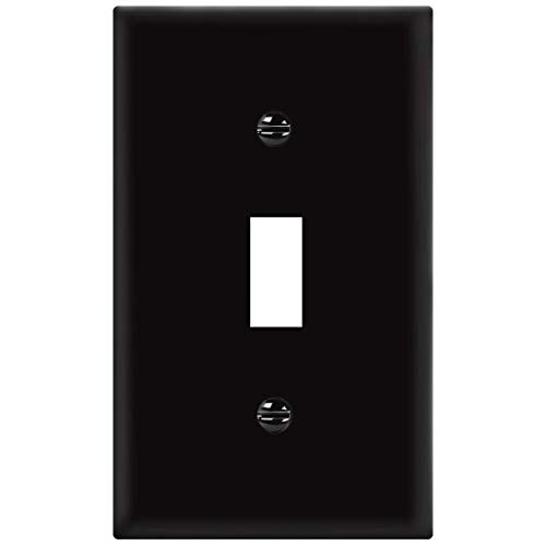 ENERLITES 8811-BK Toggle Wall Plate, Standard Size 1-Gang, Polycarbonate Thermoplastic, Black