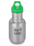 Klean Kanteen Kid's Stainless Steel Bottle with Loop Cap, Silver, 12-Ounce
