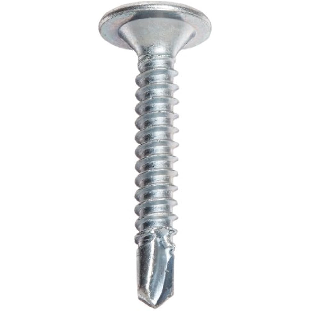 Steel SelfDrilling Screw, Zinc Plated Finish, Wafer Head, Star Drive