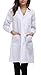Taylor Eddie Professional Lab Coat for Women, Long Sleeve Lab Coat with Pockets, Female White Lab coat