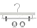 The Great American Hanger Company White Wooden Pant Hanger w/Adjustable Cushion Clips, Box of 50 Flat Wood Bottom Hangers w/Chrome Swivel Hook for Jeans Slacks or Skirt
