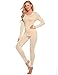 Ekouaer Womens Thermal Underwear Set Henley Base Layer Stretch Top & Bottom