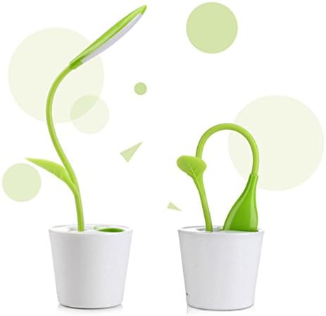 3 Level Dimmable USB Desk Lamp Sapling Pen Container LED Table Lamp Adjustable Light Green