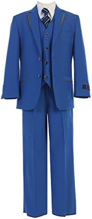 BJK Collection Boys’ 5 Pcs Formal Royal Blue Set Sizes 2-20