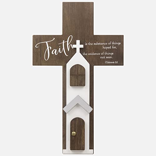 FEKOTS Wall Wooden Cross,wooden wall cross home decor,6x10 inch crosses for wall,Wooden Wall Hanging Cross (classic)