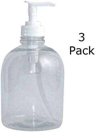 Refillable Clear Plastic Lotion Dispenser Bottle 16 oz. (Pack of 3)