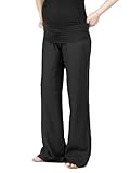 Beachcoco Women's Maternity Fold Over Comfortable Wide Linen Pants
