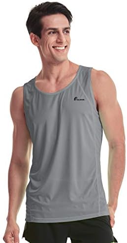 TLRUN Ultra Lightweight Running Singlet for Men Beach Tank Top Dry Fit Workout Sleeveless Shirts