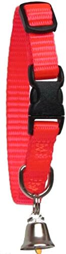 Sandia Pet Products 3/8" Regular Blaze Orange Ferret Collar with Bell - Adjustable 6 to 8 Inches