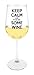 JKC Studios Long Stem Wine Glass, Keep Calm