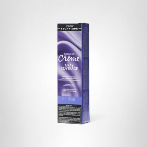 L\'OREAL TECHNIQUE Excellence Crme Permanent Hair Color - Long-Lasting Hair Dye, Rich Formula With No-Drip Application, Superb Gray Coverage, 9.5.1 Extra Light Ash Blonde