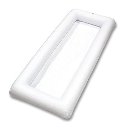 2 PCS Inflatable Salad Bar Ice Buffet Serving Tray Food Drink Beer Holder Cooler Containers Portable Indoor Outdoor BBQ Picnic Pool Party Supplies Luau Cooler w Drain Plug