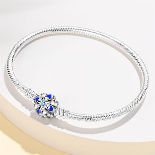 Pandach Pulsera de Mujer plata 925 Compatible con Abalorios, Serpiente Pulsera Compatible con Pandora Abalorios