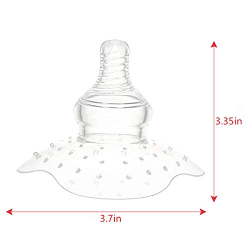 Silicone Contact Nipple Shield with Carrying Case for Breastfeeding Mothers, Massage Granules and Cross Outlet, Lifesaver for Temporary Latch on Difficulties