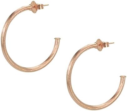 Everybody's Favorite Petite 1.5 Inch Tubular Lightweight Hoop Earrings in Brushed 18k Rose Gold Plated