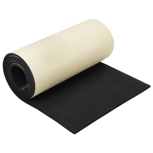 BENECREAT 70x11.8 inch Black Self Adhesive EVA Foam Roll, 6mm Thick Waterproof Foam Rubber Sheet for Furniture Protecting, Gap Filling, Costumes and Other Craft Project
