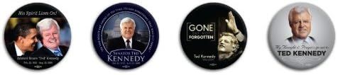 SET OF 4 IN MEMORY TED KENNEDY 3" BUTTON- BEST QUALITY-UNION MADE-