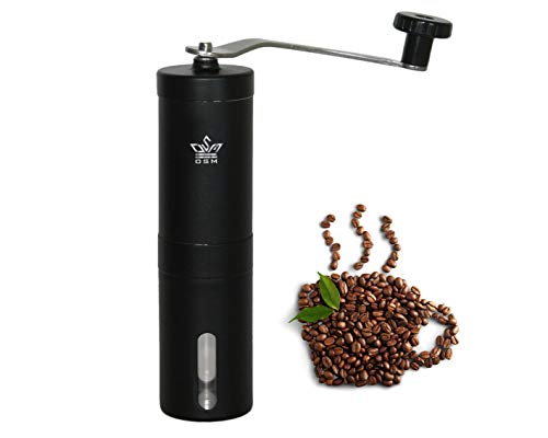 Manual Coffee Bean Grinder - Black Stainless Steel Design - Adjustable Ceramic Grind Selector - Port Manual Coffee Bean Grinder - Black Stainless Steel Design - Adjustable Ceramic Grind Selector - Port