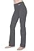 NIRLON Straight Leg Yoga Pants high Waist Workout Leggings for Women Plus Size Petite/Tall 28″/30″/32″/34″ Inseam Length (M, Heather Grey 32″ Inseam)thumb 1