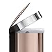 simplehuman 45 Liter / 12 Gallon Stainless Steel Semi-Round Sensor Can, Touchless Automatic Trash Can, Rose Gold Stainless Steel