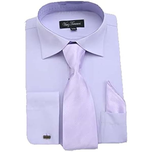 green emerald velvet dress Milano Moda Solid Dress Shirt with Tie, Hankie & French Cuffs SG27-Liliac-18 -18 1/2-34-35 at Amazon Men's Clothing store
