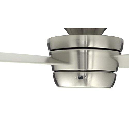 Harbor Breeze Mazon 44-in Brushed Nickel Flush Mount Indoor Ceiling Fan with Light Kit and Remote (3-Blade) (Renewed)