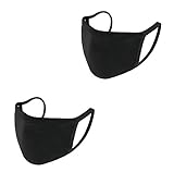 Yoodelife Black Anti dust Mouth Mask Unisex Soft Cotton Face Mask Muffle Mask Anime Mask for Cycling Camping Travel, 2 Pack