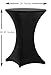 Tina's 24x43 Inch Highboy Spandex Cocktail Table Covers Black, Cocktail Table Spandex Covers, Fitted Stretch Cocktail Table Tablecloth for Round Tables