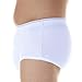 1-Pack Men's Maximum Absorbency Washable Reusable Bladder Control Briefs 600 ml White Large (Waist 38-40)