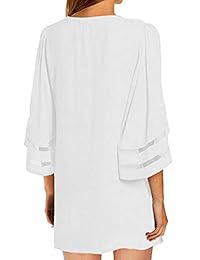 CinShein blusa de gasa para mujer, parte delantera abierta, con estampado floral