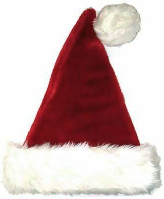 Deluxe Santa Hat Velveteen with White Faux Fur Trim Pkg/1 by Seasons Designs