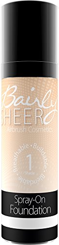 Bairly Sheer, Ultra Mist Airbrush Foundation, Shade 1 Porcelain